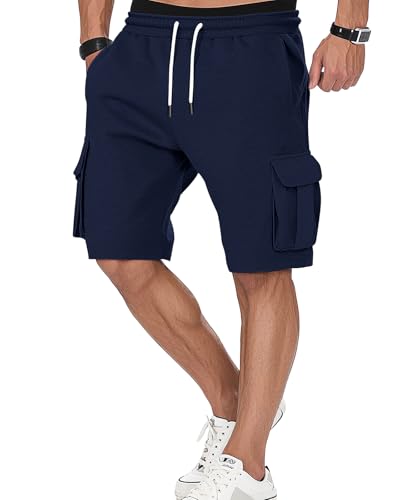 Image of Men's Cargo Sweat Shorts Casual Workout Athletic Jogger Gym SweatShorts