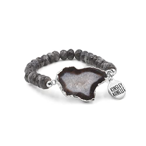 Agate Collection - Silver Smoky Bracelet #TOP2