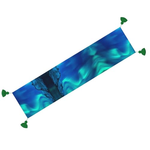 Chemin de table aurores boréales lin pour sublimer une table sans éclat - 3
