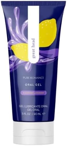 Pure Romance- Great+Head- Relax Gag Reflex, Oral Gel, Blueberry Lemonade- 3 FL oz 90ml