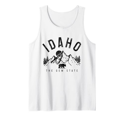Idaho The Gem State Vintage Montañas Oso Naturaleza Amante Camiseta sin Mangas