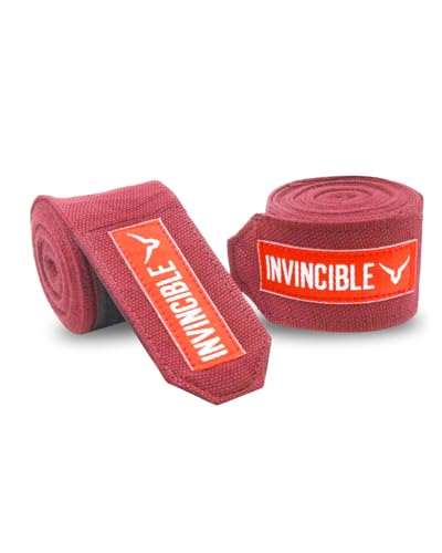 Image of Invincible Mexican Style Semi-Stretch Hand Wraps (Maroon, 2.5 Meter)