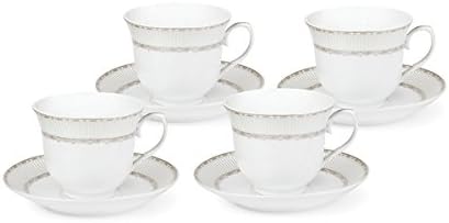 Lorren Home Trends Silver-Design Coffee Set | 6oz. (Set of 4)