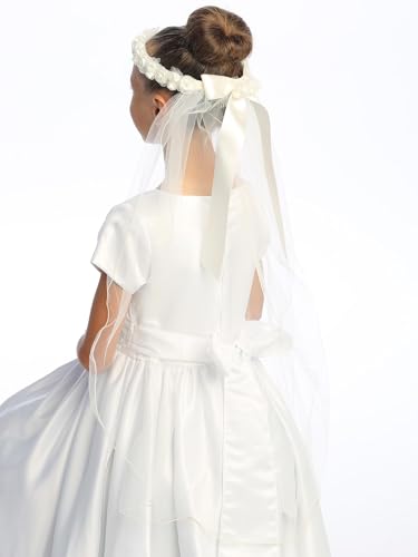 Made in USA Holy Catholic Ivory First Communion Veils for Girls 7-16 Crown - 1st Velos Niñas Primera Comunion2
