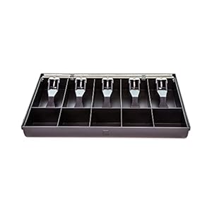 CONTROLTEK Cash Drawer Replacement Tray, Coin/Cash, 10 Compartments, 16 x 11.25 x 2.25, Black