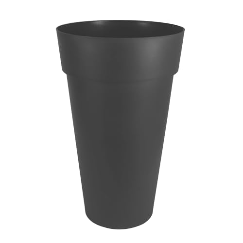 EDA - Pot de Fleur Vase Haut XXL TOSCANE Ø 48 cm - Volume 90 L - Ø 48 x H.80 cm - Gris anthracite
