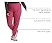 Cherokee Infinity Womens Mid Rise Jogger Scrub Pants Rib-Knit Waist, 6 Pockets, 360° Stretch Moisture-Wicking - CK080A, 3XL, Carmine Pink