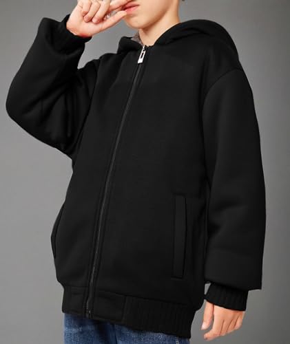 Image of SWISSWELL Unisex Boys Girls Fleece Hoodie Sherpa Lined Jacket Zip Up Hooded Sweatshirt Winter Outerwear for Kids