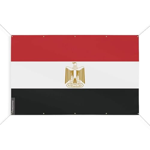 Drapeau Égypte 110 x 165 cm avec 10 oeillets de taille S pour mât