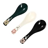 BESPORTBLE 3 Stück Chinesische Keramiklöffel mit Glatter Oberfläche und Feiner Politur als Suppenlöffel oder Haferbreilöffel für Täglichen Gebrauch