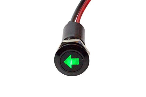Alpinetech PLB12MS 12mm 1/2" 12V LED Metal Signal Indicator Pilot Dash Light