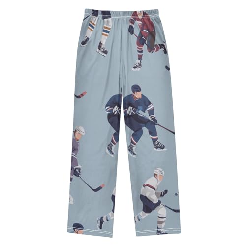 Ice Hockey Boys Long Pants Soft Trousers Elastic Waist Kids Lounge Bottoms with Pockets S-XL2