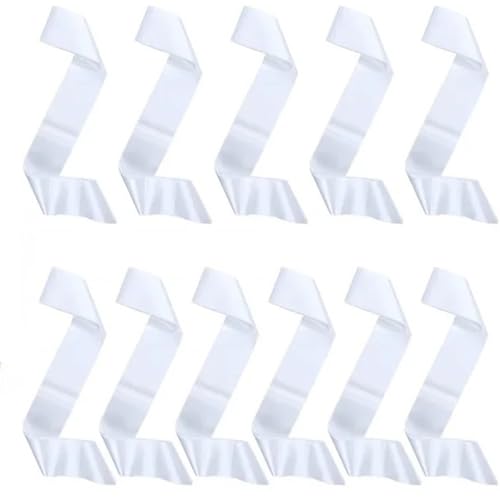 Cintas de raso en blanco en pack de 30 piezas para bandas personalizadas de boda y fiestas