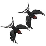 FOMIYES 2 Piezas de Adorno Colgante de Golondrina de Madera para Pared, Decoración de Pared de Pájaro Realista, Tamaño Compacto para Hogar, Restaurante y Bar, Diseño Resistente y Fácil