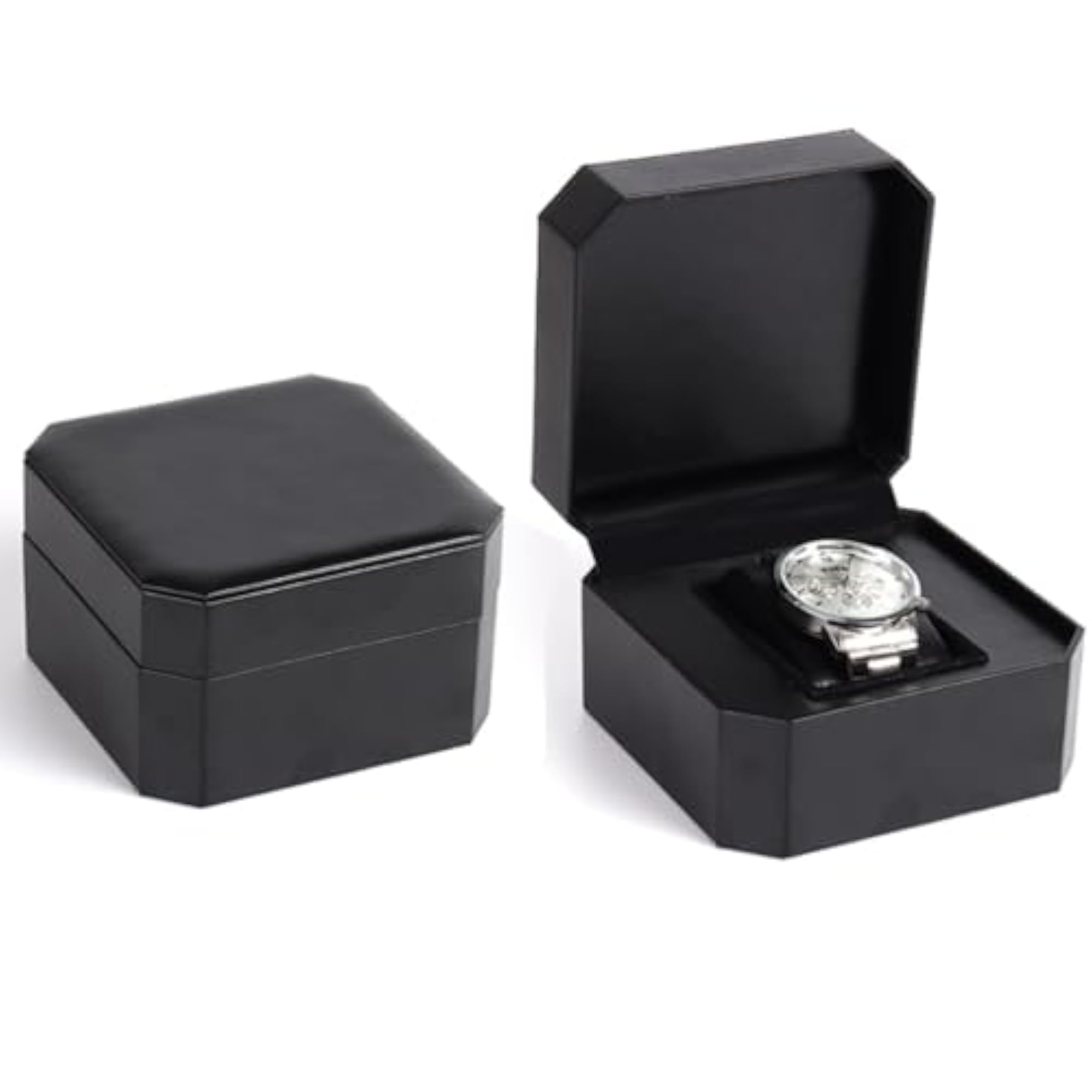 Single PU Leather Watch Display Travel Case for Men