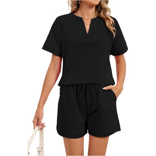 Ensemble short et haut décontractés pour femme deux pièces en coton