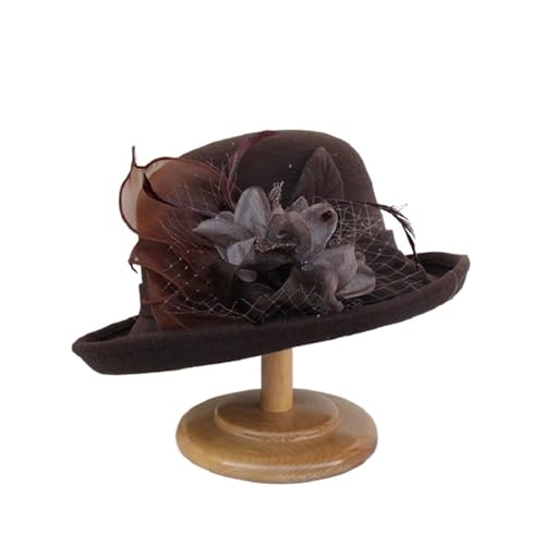 Chapeau melon pour femmes en feutre chaud à large bord collection automne-hiver