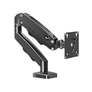 ELG, F80N, Suporte Ergonômico Articulado de Mesa com Pistão a Gás, Design Compacto e Retrátil para Monitores de 17'' a 35'', Suporta de 2kg a 9kg, Preto