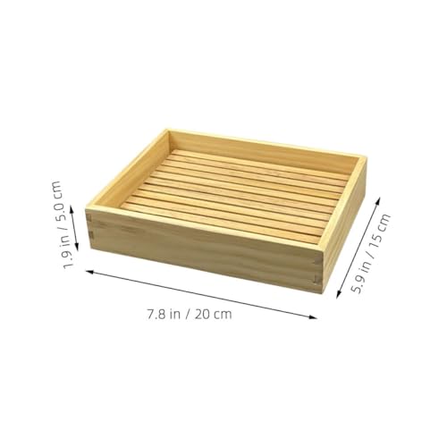 Bandeja rectangular de sushi de madera 20x15cm miniatura 2