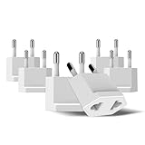 Ceptics European Travel Plug Adapter – Converts USA to EU, Asia and Italy Outlet – Type A to Type C converter - Use in Germany, Spain, & More - 6-Pack
