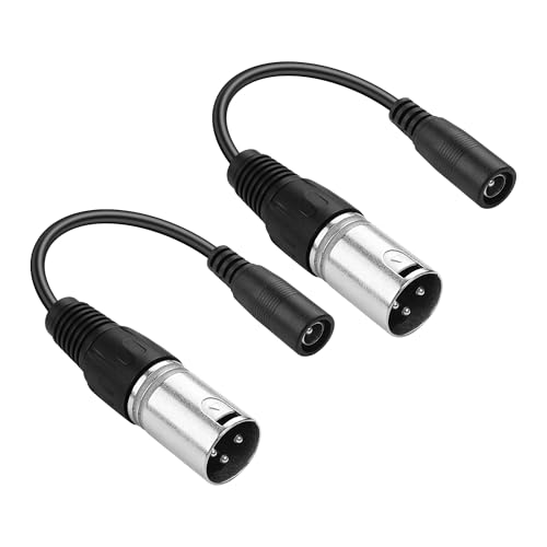 PNGKNYOCN Cordon d'alimentation 2a DC, 2 jeux de DC 5,5 x 2,1 mm femelle à 3 broches XLR mâle câble d'adaptateur d'alimentation pour vélo de skateboard, vélo d'équilibre, vélo électrique, etc.（15cm）