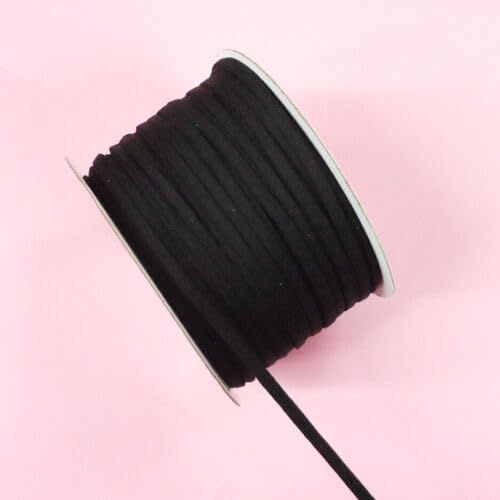 20 Yards Flat and Soft Elastic for Ear Loop 5mm Wide Black Fabric