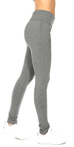 Mopas Womens Yoga Pants With Fold Over Solid Waistband Grey Medium #TOP28