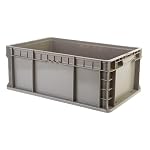 Hudson Exchange 24 x 15 x 9" (3 Pack, 10.5 Gallon) Straight Wall Handled Storage Container Tote, Gray/Brown