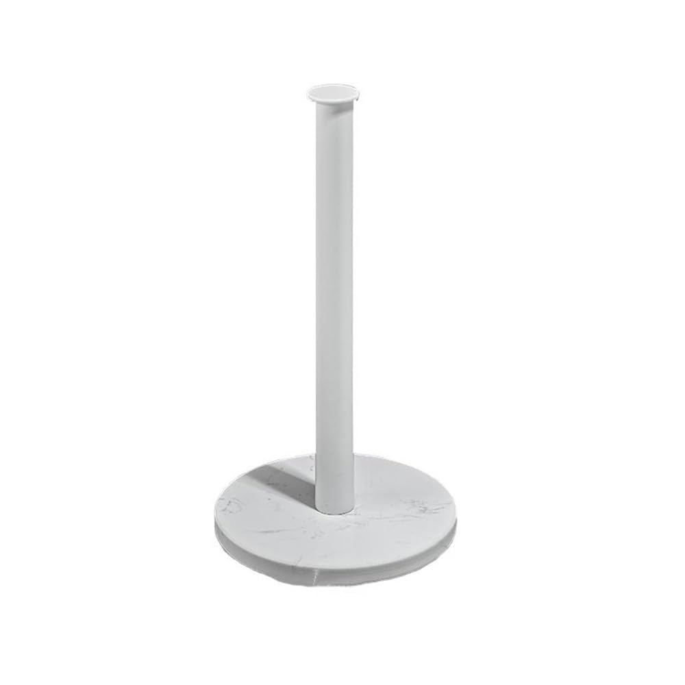 Portarrollos de cocina vertical blanco con base de mármol para encimera y mesa