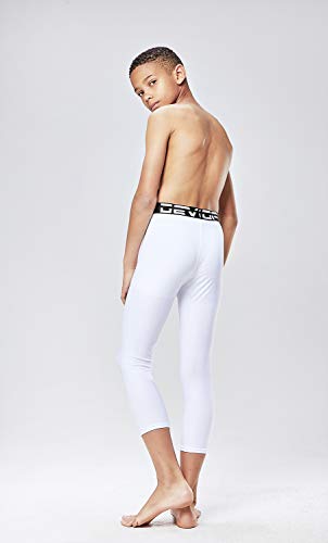 DEVOPS Boys 2-Pack 3/4 Compression Tights Sport Leggings Pants3