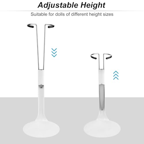 Image of 10 Pcs Doll Stand Adjustable Doll Display Stand, Action Figure Stand Holder 1 /6 Scale Dolls Support Stand for 8 inch to 12 inch Dolls Accessories (White)