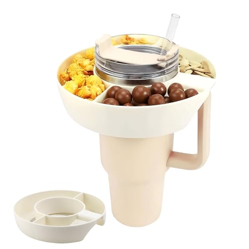 ZDNT Tazón de Merienda Compatible con Stanley 40 oz, Bandeja de Silicona para Aperitivos Stanley,Snack Bowl for Stanley Cup,bandeja reutilizable para aperitivos para Hogar Exterior