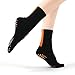 Joyxien 3 pairs-men's bright color yoga tube sports comfortable non-slip socks, All Black, One Size