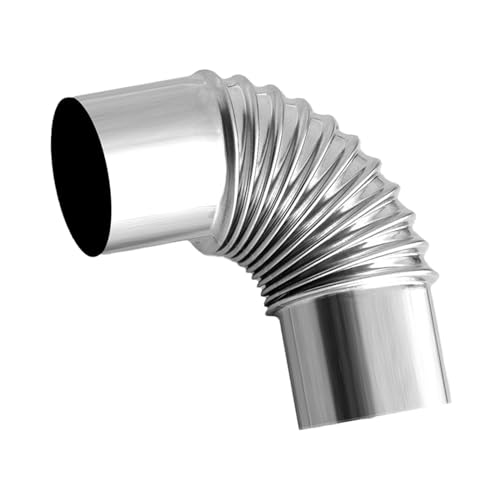 Tuyau Coudé à 90° en Acier Inoxydable pour Poêle, Tuyau de Cheminée Chaudière pour l'Extérieur, Ø 100 mm
