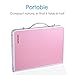 SUPERJARE Foldable Laptop Table, Bed Desk, Breakfast Serving Bed Tray, Portable Mini Picnic Table & Lightweight, Folds in Half with Inner Storage Space - Pink