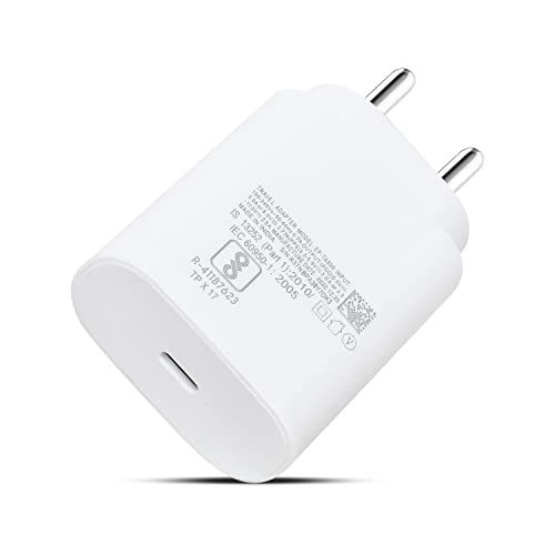 Image of 25W USB Type C Super-Fast PD Charger Adapter for Samsung Galaxy S24 S23 A14 M14 F14 F54 M53 F23 M33 A34 A54 S22 S21 M54 F62 A13 M23 S23 Ultra 5G Cellular Phones Travel Quick Adaptor, White