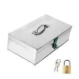 DIYEAH Abschließbare Haushalts aufbewahrungsbox aus Robustem Eisenblech Tragbarer Werkzeug...