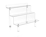 WINKINE 3-stufiger Acryl Riser Displayständer für Amiibo Funko POP Figuren,Display Riser Ständer für Dessert Cupcakes & Gewürze,Tischorganisator für Sammlerstücke & Kosmetik & Dekoration(1 Stück groß)