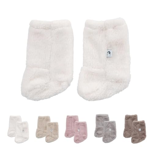Image of Konny Baby Fluffy Cozy Fleece Winter Booties for Infant (Cream) - Valentine's Day Gifts, Foot warmer for Newborn Babies
