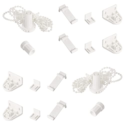Ksvaye 2 Set 17mm Rollo Ersatzteile Rollo Halterung Fenster Klemmfix Seitenzugrollo Zubehör Doppelrollo Klemmhalter Rollo Kettenzug Ersatz Verdunkelungsrollo Beschläge Klemmträger (Weiß) Cover