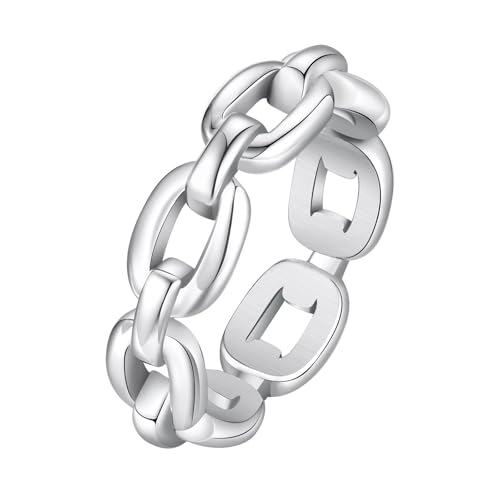 VNOX Women Stainless Steel Eternity Ring CZ Cubic Zirconia Circle Round,Gold Plated,7mm Width,Size 9
