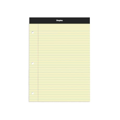 Blocs-notes canari Staples ST57349 grand format 100 feuilles à larges lignes pour écriture fluide