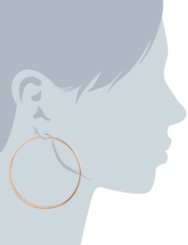 Image of Amazon Essentials Gold Plated or Stainless Steel Flattened Hoop Earrings