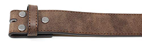Leather Belt Strap with Vintage Distressed Texture 1.5" Wide with Snaps and without Buckle4
