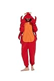 HvnTjvn Crab Costume Adult Sea Creature Animal Onesie Red Funny One-Piece Pajamas Unisex Couples Cosplay Jumpsuit Halloween Christmas for Women Men Teen Red L