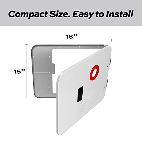 Image of FOGATTI 15 inch x 18 inch RV Water Heater Door, White | ONLY Door kit for FOGATTI RV Tankless Water Heaters, Water Heater not Included