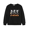 Peuter Baby Boy Meisje Halloween Skull Ghost Gedrukt Trui, Lange Mouw Ronde Hals Pompoen Tops, Zwart Skelet, 8-9 Jaren