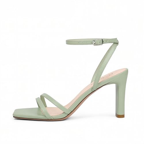 Image of Modatope Womens Sandals Square Open Toe Chunky High Heels Strappy Ankle Strap Sandals Comfort Dress Party Shoes