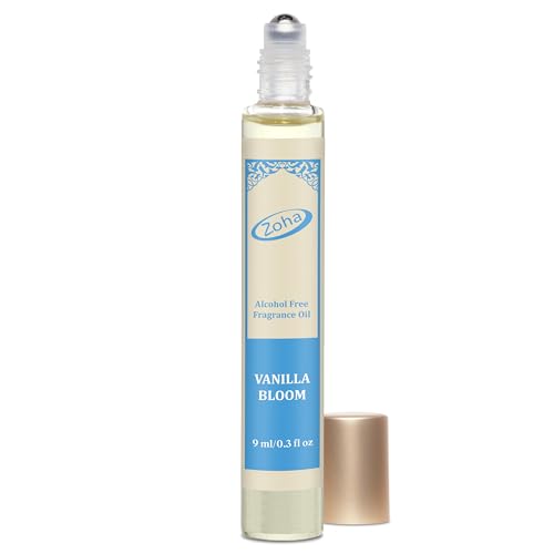 Zoha Vanilla Bloom - Vanilla Perfume for Women and Men, Alcohol Free Clean Perfume and Layering Oil, 9ml Roll-On