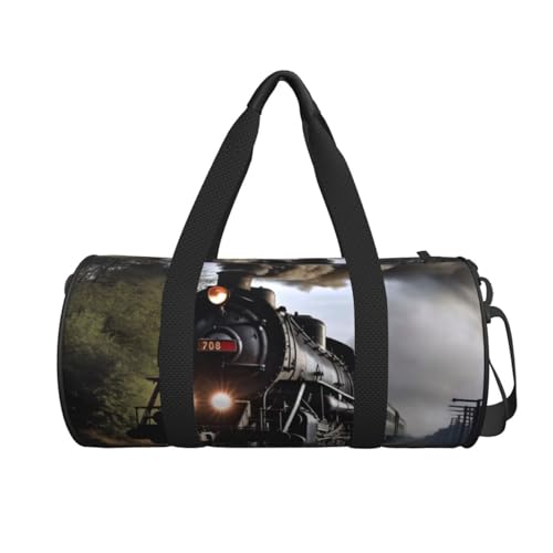 Travel Bag For Women,Steam Train Print Personal Item Duffle Bags,Weekend Travel Duffel Tote Bag,Travel Sport Gym Bag For Men,Airplane Travel Essentials For Flying2